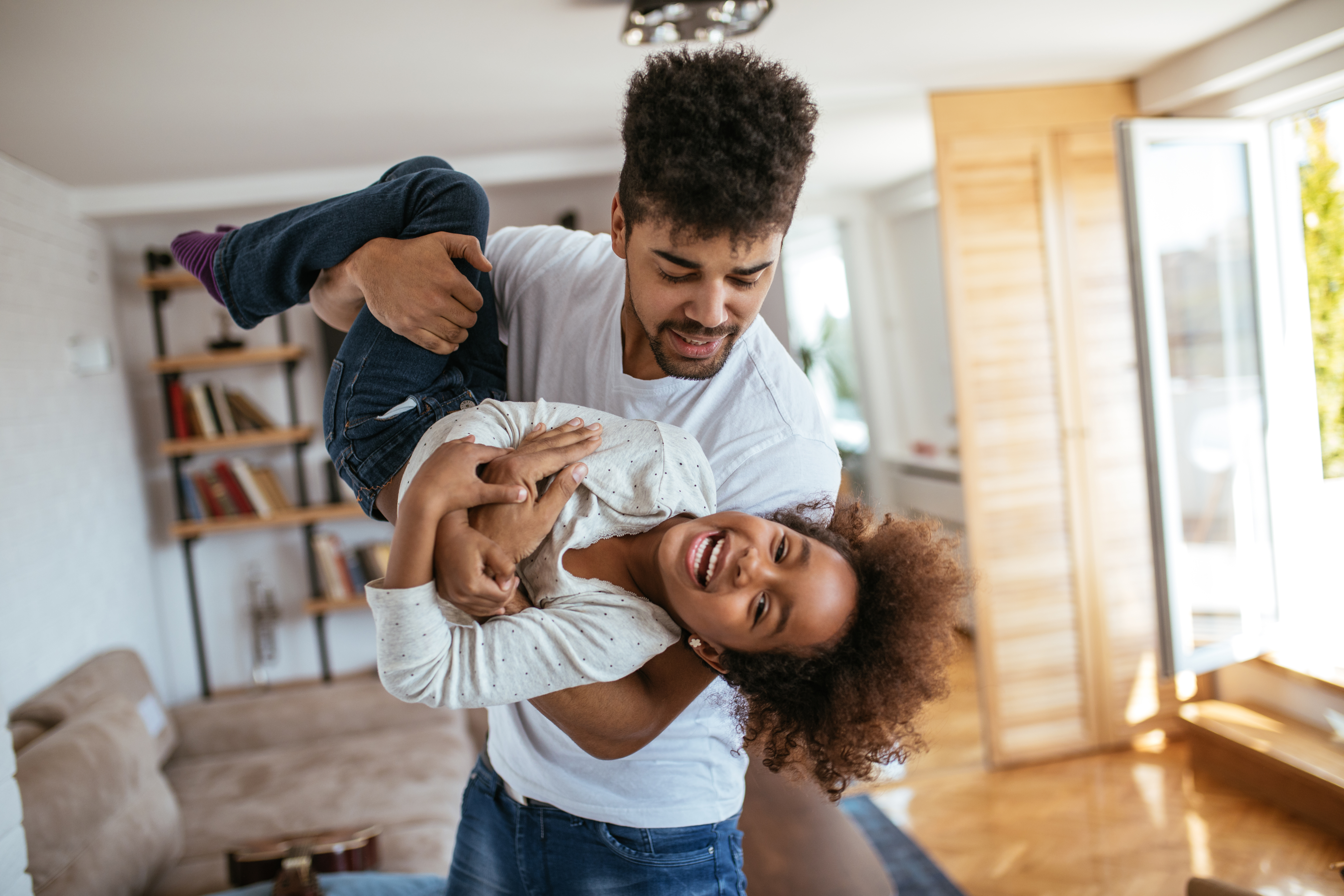 African-American Man And Kid